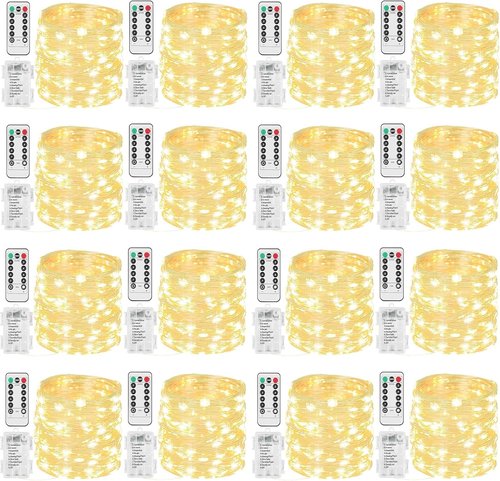 Beieverluck 100 LED Fairy Lights - 33FT Battery Operated String Lights with Remote & Timer | Waterproof for Indoor/Outdoor Use