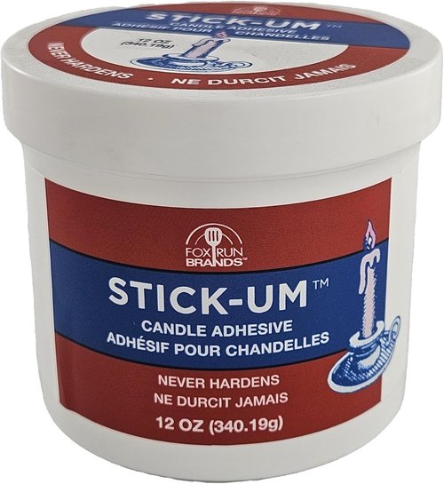 Fox Run Candle Adhesive - 12 Ounces of Stick-Um Holder Dots for Secure Candle Placement