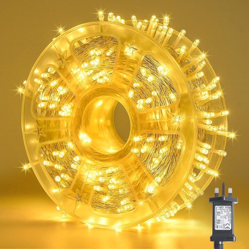 JMEXSUSS 400 LED Christmas Lights - 132 ft Warm White String Lights with Remote | 8 Twinkle Modes for Holiday Decor
