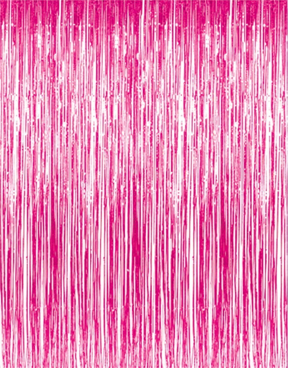 GOER 3.2 ft x 8.2 ft Metallic Tinsel Foil Fringe Curtains Party Photo Backdrop Party Streamers for Galentines Day, Birthday, Graduation, New Year Eve Decorations Wedding Decor (1 Pack, Hot Pink)