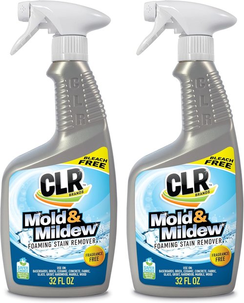 CLR Brands Mold and Mildew Stain Remover - 32 oz. Spray Bottle | Multi-Surface Cleaner for Tile, Wood, and More