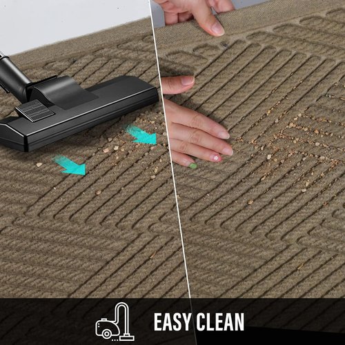 HIYARD Front Door Mat - Absorbent, Stain & Fade Resistant | Non-Slip Rubber Backing, 30x17, Beige