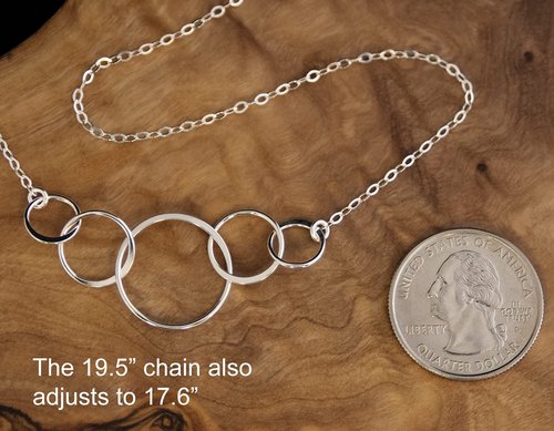 EFYTAL 50th Birthday Gifts, for Her, Sister, Mom, a Classy Sterling Silver 5 Circle Necklace, Clever 50th Birthday Gift for Women, 50 Year Old Gifts for Women, 50 and fabulous