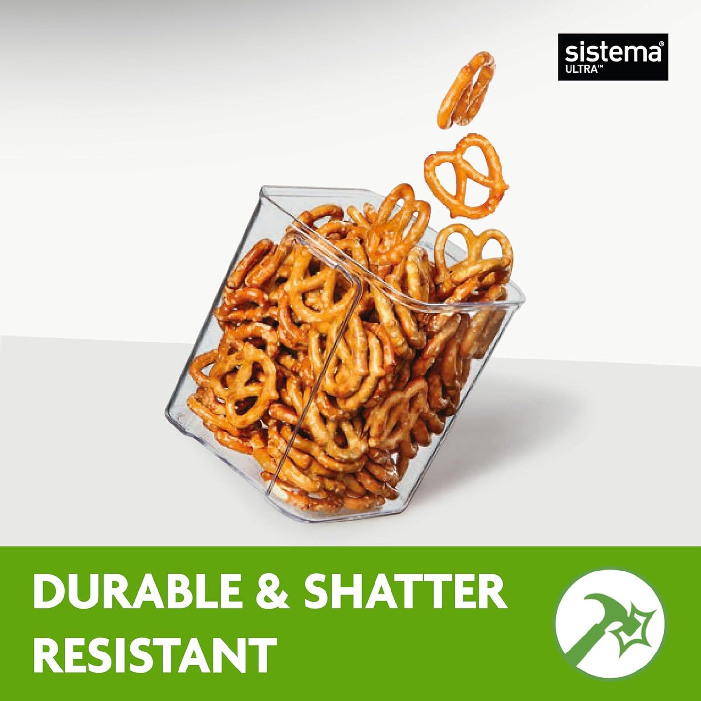 Sistema Tritan Ultra Airtight Storage Containers - 3-Pack, BPA-Free, Stackable & Clear with Locking Clips