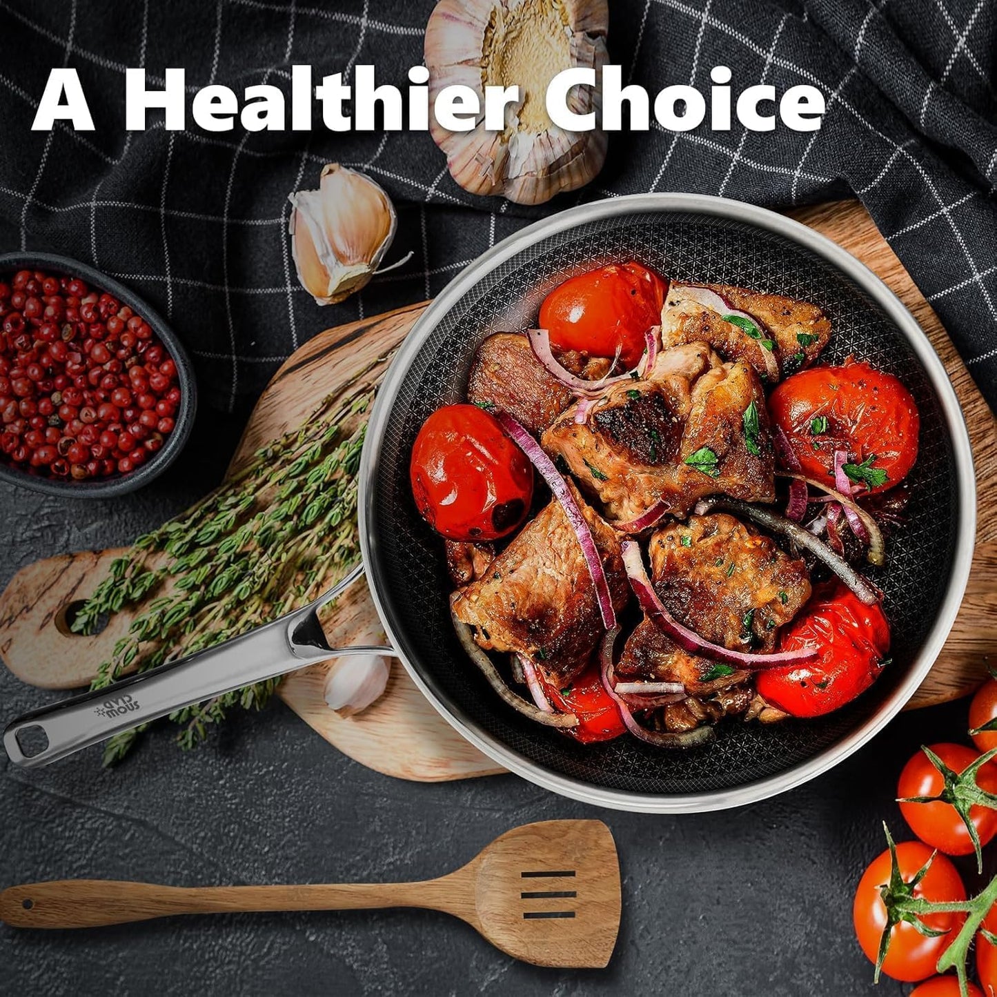 OATOFP Nonstick Frying Pan - 12 Inch Hybrid Chef Skillet with Lid | Dishwasher & Oven-Safe, PFOA Free