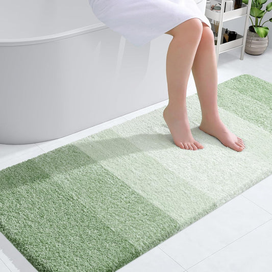 OLANLY Bathroom Runner Rug - Extra Soft Microfiber, Quick Dry & Washable | 59x24, Sage Green