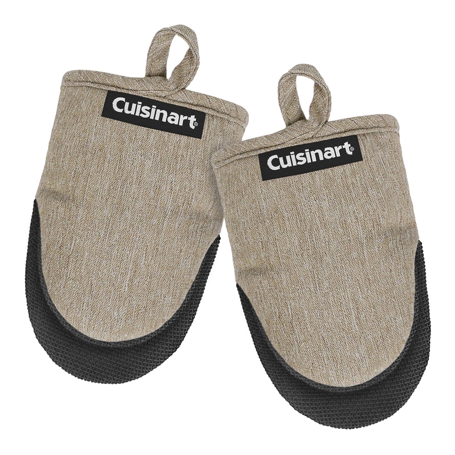 Cuisinart Mini Oven Mitts – 5.5” x 7” Heat-Resistant Kitchen Mitts for Oven with Non-Slip Neoprene Palm, Cotton Filling, and Fabric Loop – Durable Oven Mitt Set for Cooking & Baking (Chambray)