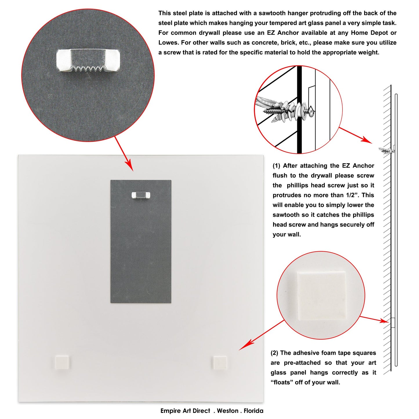 Empire Art Direct Frameless Free Floating Print Tempered Glass Panel Graphic Pet Wall Art Ready to Hang, 20" x 20", Wine Me