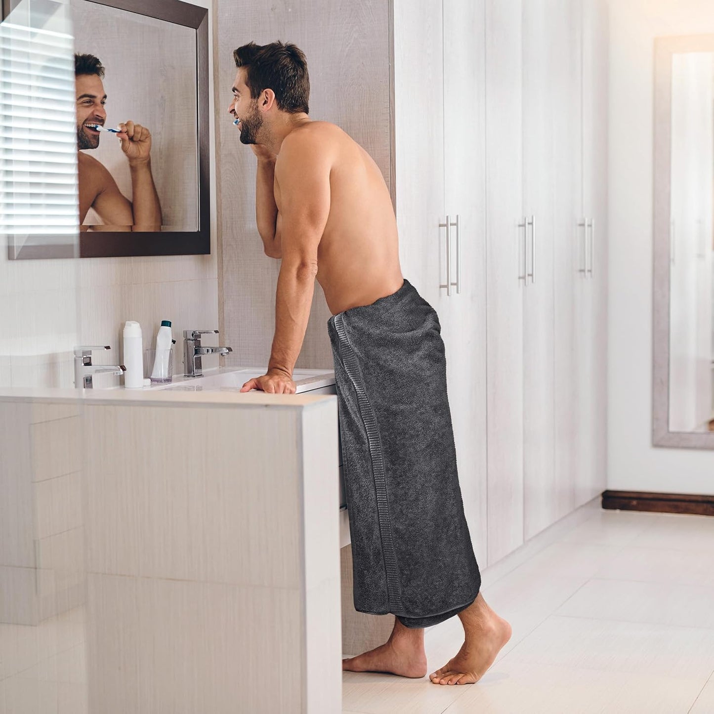 Utopia Towels Jumbo Bath Sheets - 600 GSM, 100% Ring Spun Cotton, Quick-Dry, Grey | 35" x 70" (2 Pack)