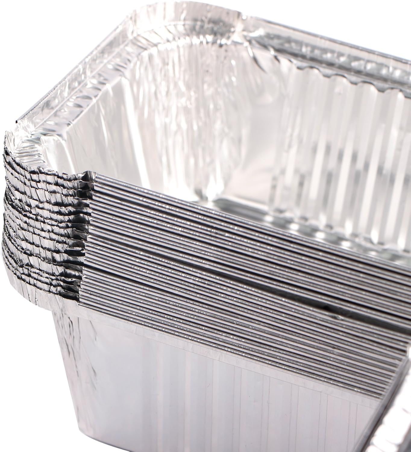 Webake Aluminum Foil Bread Pans - 9 x 5 Inch Disposable Take-Out Containers | Pack of 30 with Lids