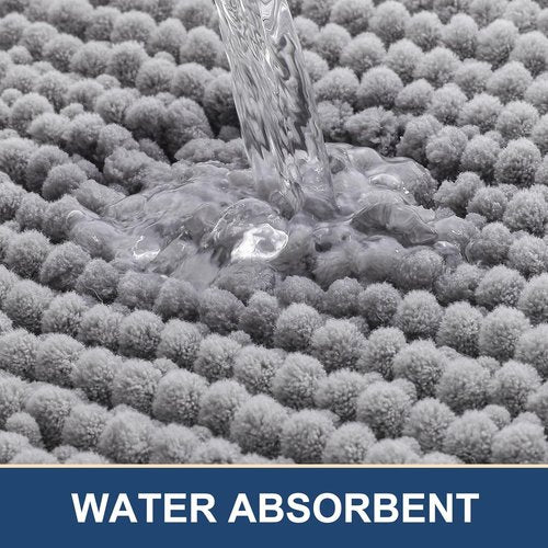 Arotive Bathroom Rugs - Extra Soft Shaggy Chenille Bath Mats | 32x20, Machine Washable, Grey
