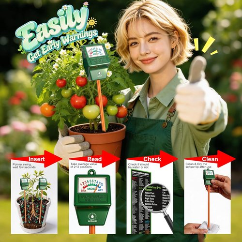 Antonki Soil Moisture Meter - 2 Pack Plant Water Tester for Indoor & Outdoor Gardening | No Battery Needed