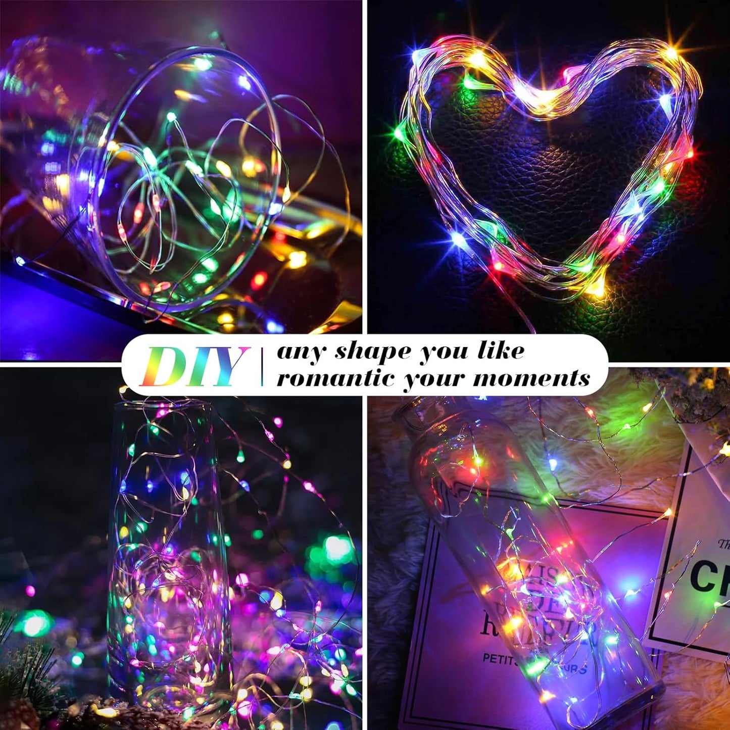 ZGWJ Fairy Lights - 8 Pack Battery Operated 7ft Mini LED String Lights | 3 Modes for DIY & Party Decor
