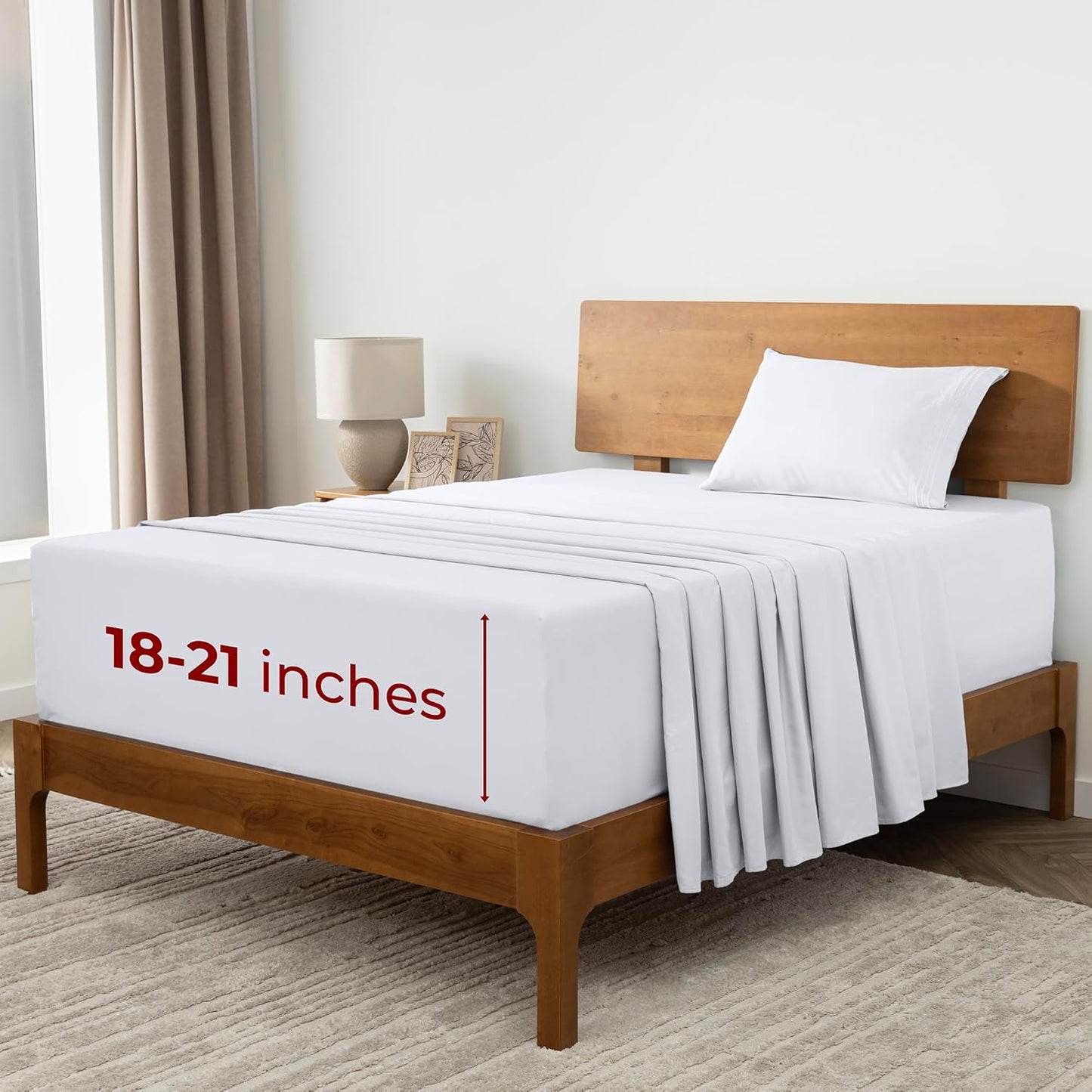 Mellanni Extra Deep Twin XL Sheets - Hotel Luxury, Ultra Soft & Cooling - 3 PC Set in White