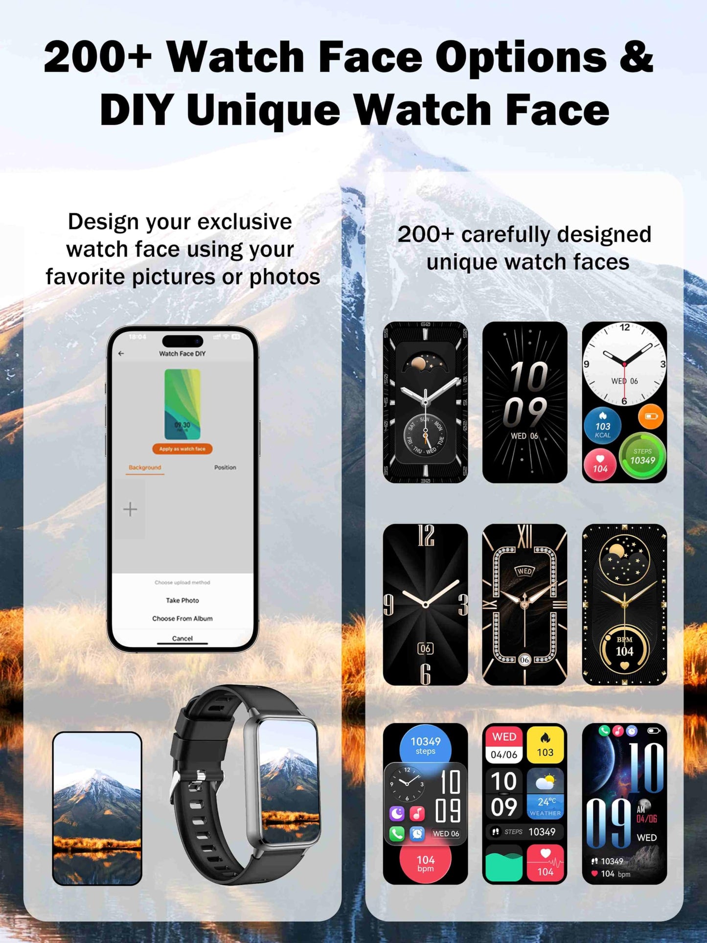KPEP AMOLED Fitness Watches for Women Men with Stress Blood Oxygen Heart Rate Monitor Sleep Tracking 110+ Sport Modes Fitness Tracker Watch Calorie Counter Step Tracker IP68 Waterproof for Andriod iOS