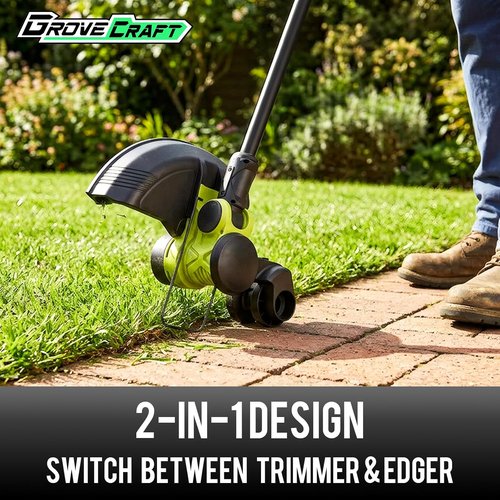 20V Cordless String Trimmer by [Brand Name] - 2x4Ah Battery Powered Grass Edger with Auto Line Feed & 8 Replacement Spools
