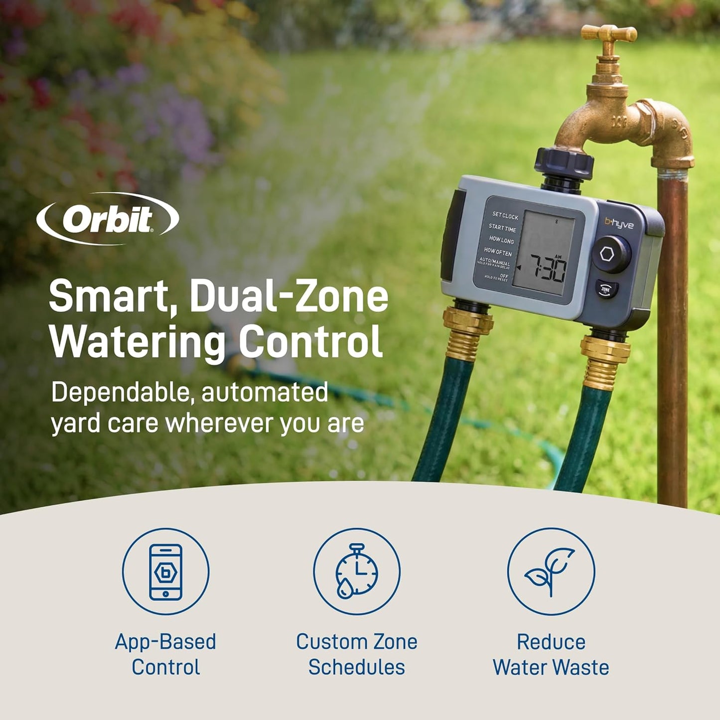 Orbit 24637 B-Hyve XD Smart Hose Watering Timer - Wi-Fi Hub, 2-Port for Efficient Watering