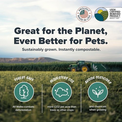 All Walks Premium Natural Hemp Bedding - 40 Liters (4 x 10L Bags) | Odor Control & Low Dust for Small Animals