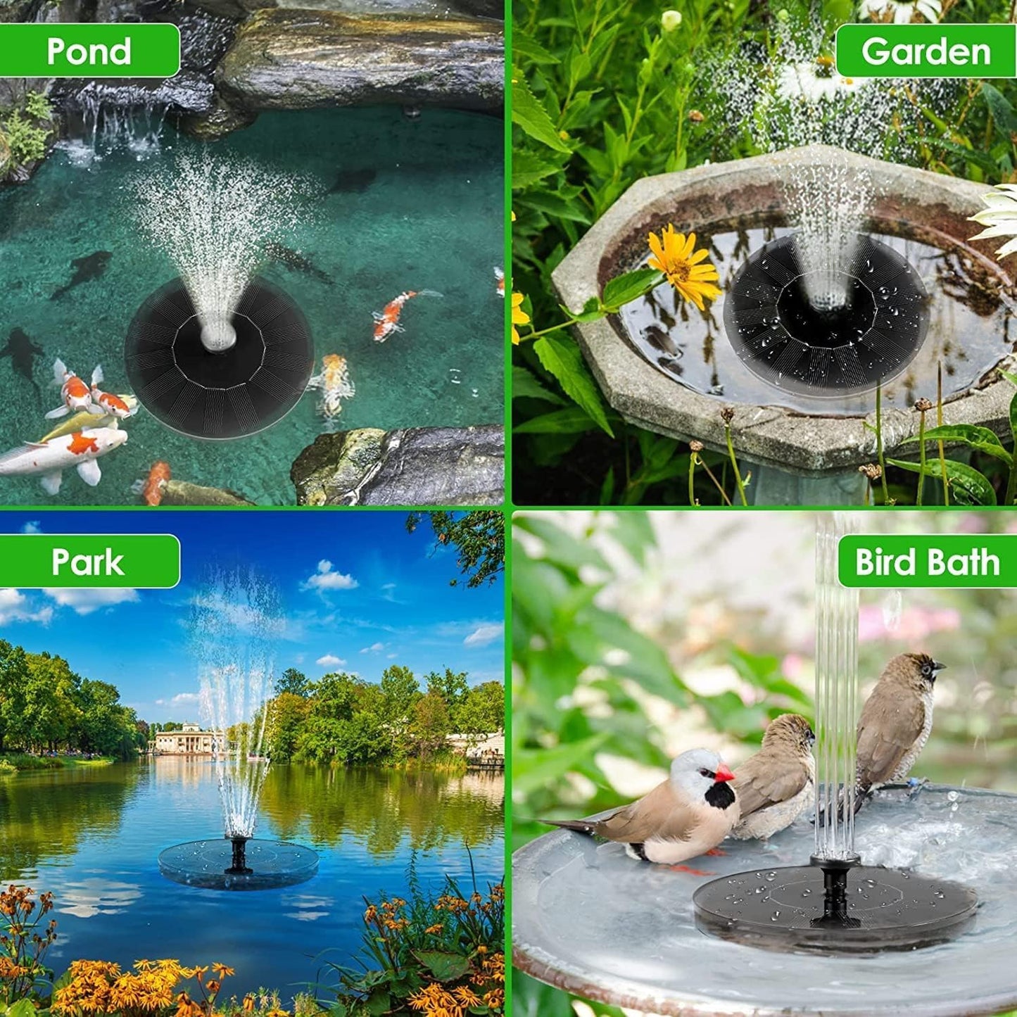Solar Bird Bath Fountain Pump by 2026 - 1.4W Floating & Standing Water Pump with 10 Nozzles for Garden & Pond