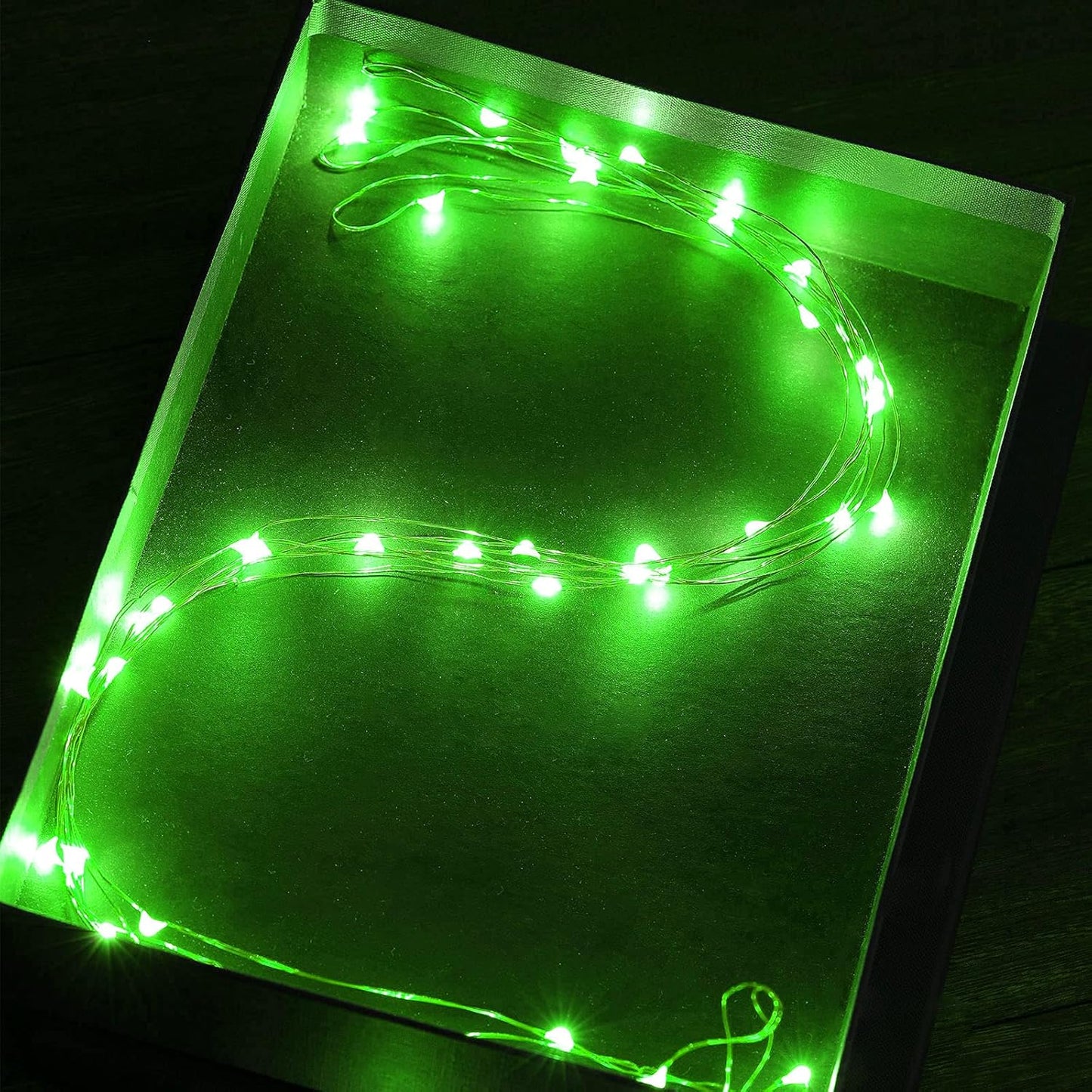 Ariceleo Mini St. Patrick's Day Fairy Lights - Battery Operated 4 Pack | 16ft Copper Wire LED String Lights