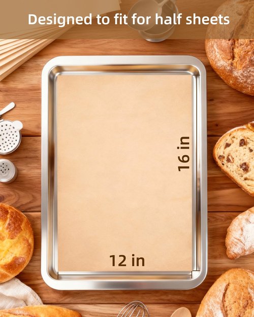 220 Count Parchment Paper Sheets for Baking 12x16 Inch, Precut Non-Stick Unbleached Baking Paper, Half Sheet Pan Liners for Oven, Cooking, Grilling, Air Fryer, Steaming