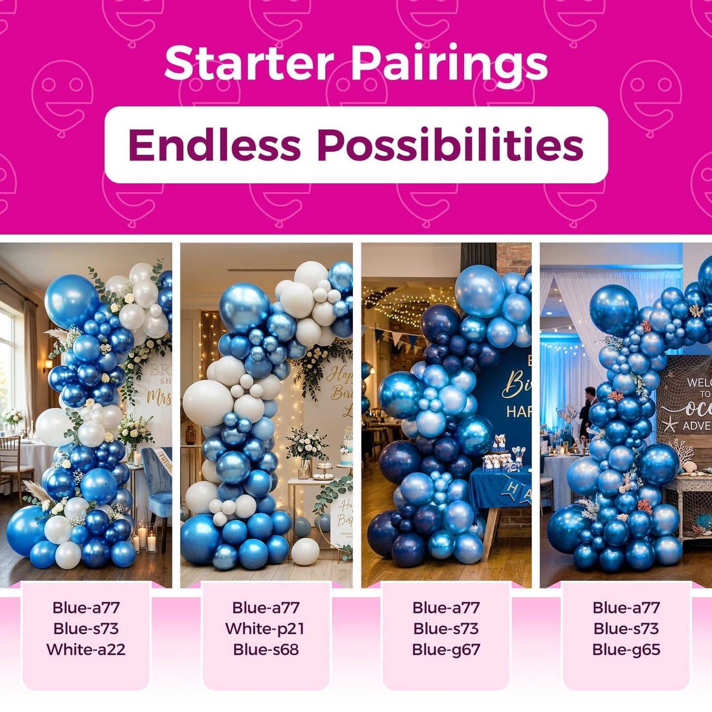 Bezente Pearl Blue Latex Party Balloons - 100 Pack 12 inch Round Helium Pearl Sky Blue Balloons for Graduation Birthday Gender Reveal Wedding Anniversary Under The Sea Theme Party Decorations