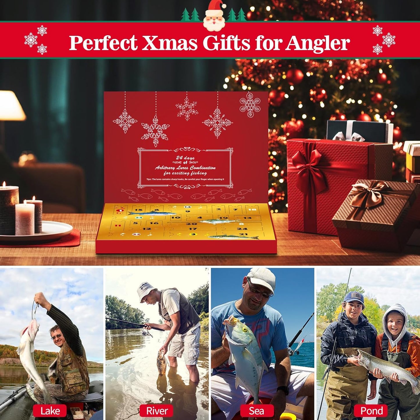 VIB Fishing Advent Calendar 2025 | 24-Day Countdown with Exciting Fishing Lures - Perfect Xmas Gift for Men & Boys