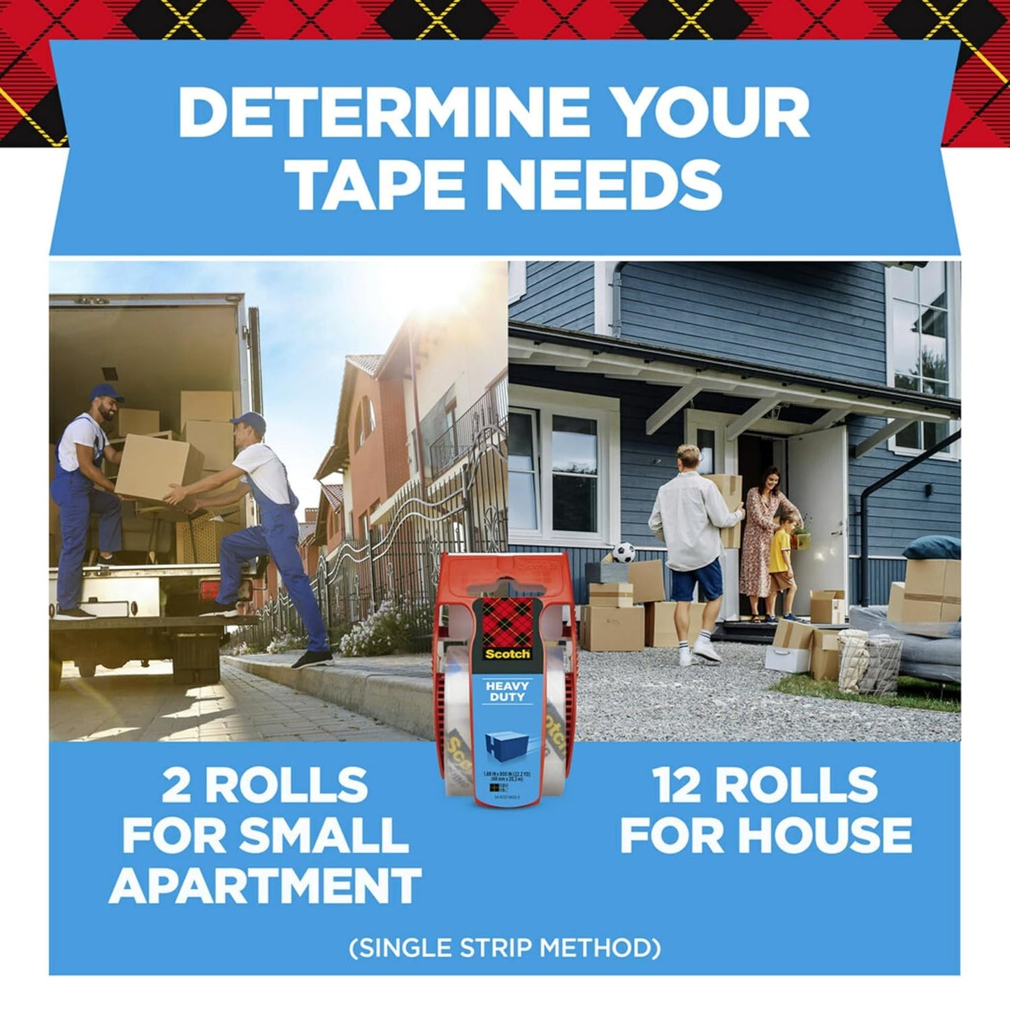 Scotch Heavy Duty Packing Tape - Clear Shipping Tape with Dispenser | 1.88 in. x 27.7 yd.