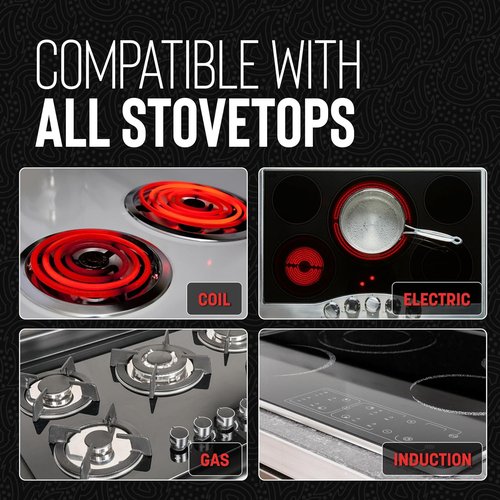 Hell's Kitchen Hybrid 8" Frying Pan - Tri-Clad Stainless Steel & Nonstick Ceramic, PFAS Free, Oven Safe