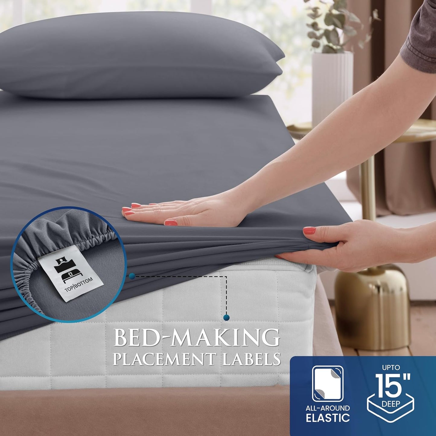Utopia Bedding Twin Size Sheet Set - Soft Brushed Microfiber - Deep Pocket - Includes Fitted, Flat & Pillow Case (Grey)