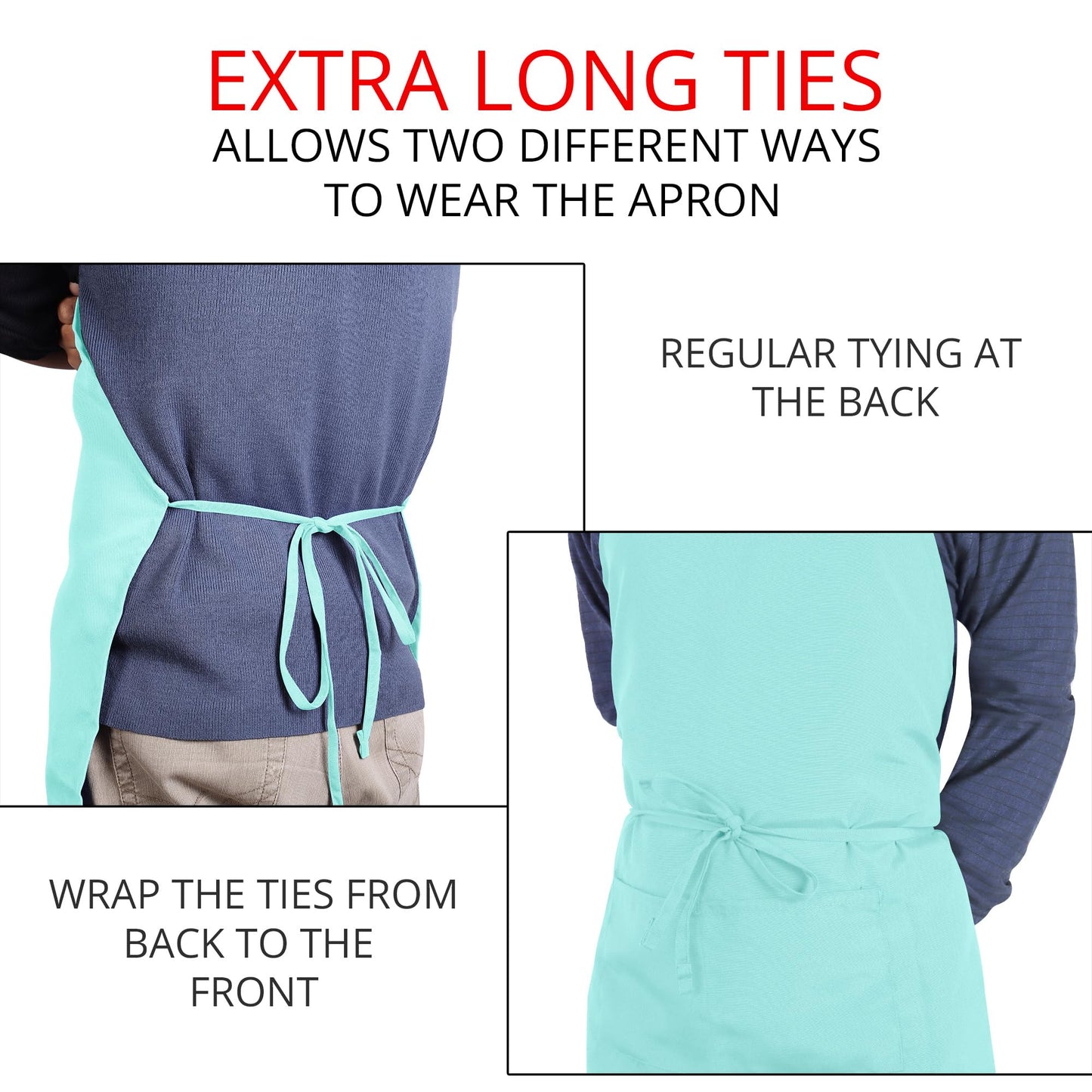 Utopia Kitchen 2 Pack Bib Apron, Adjustable with 2 Pockets, Water and Oil Resistant, Cooking Kitchen Chef Apron for Women Men