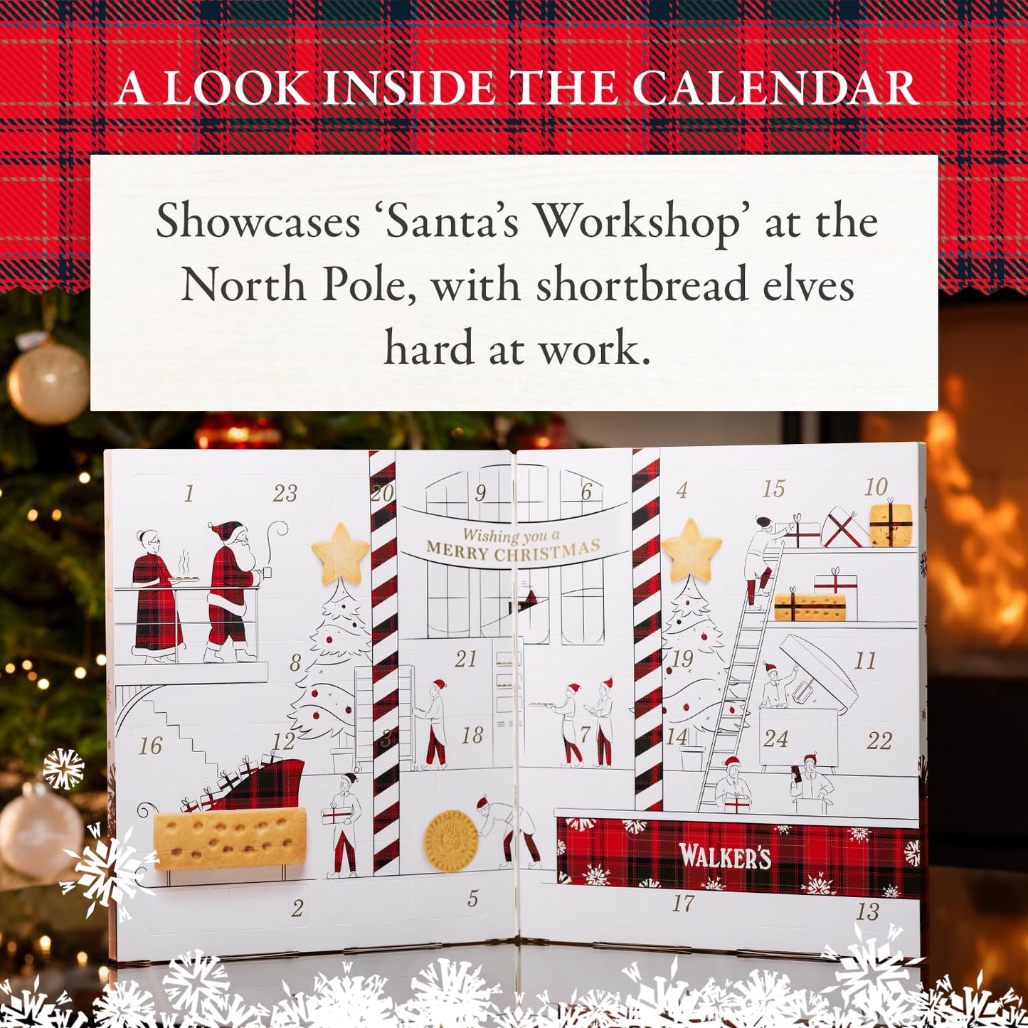 Walker’s 2025 Advent Calendar - Limited Edition Shortbread Cookies from Scotland | 24 Count (10.4 oz)