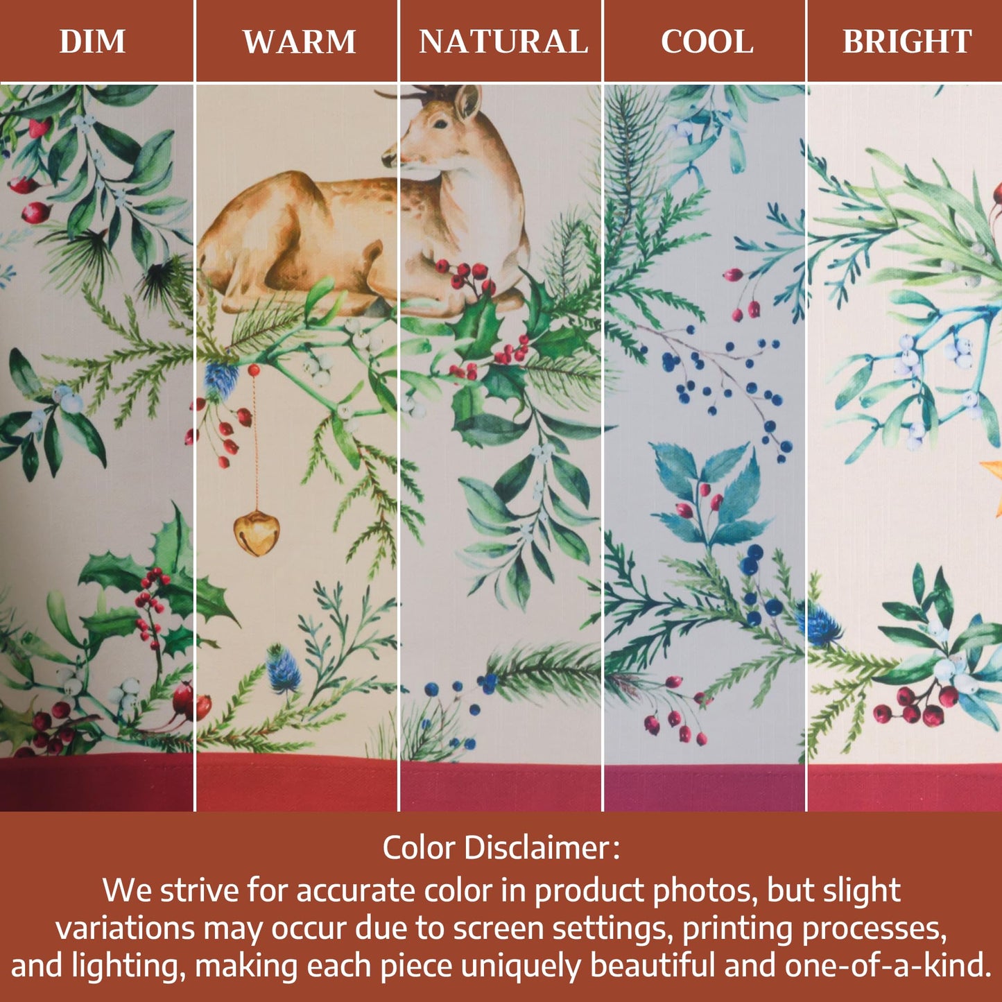 Maison d' Hermine Table Cloth Square Table 100% Cotton 54 x 54 Inches Fall Tablecloth Reusable Everyday Use for Thanksgiving Christmas Decorations Dining Farmhouse Party (Holly Time)