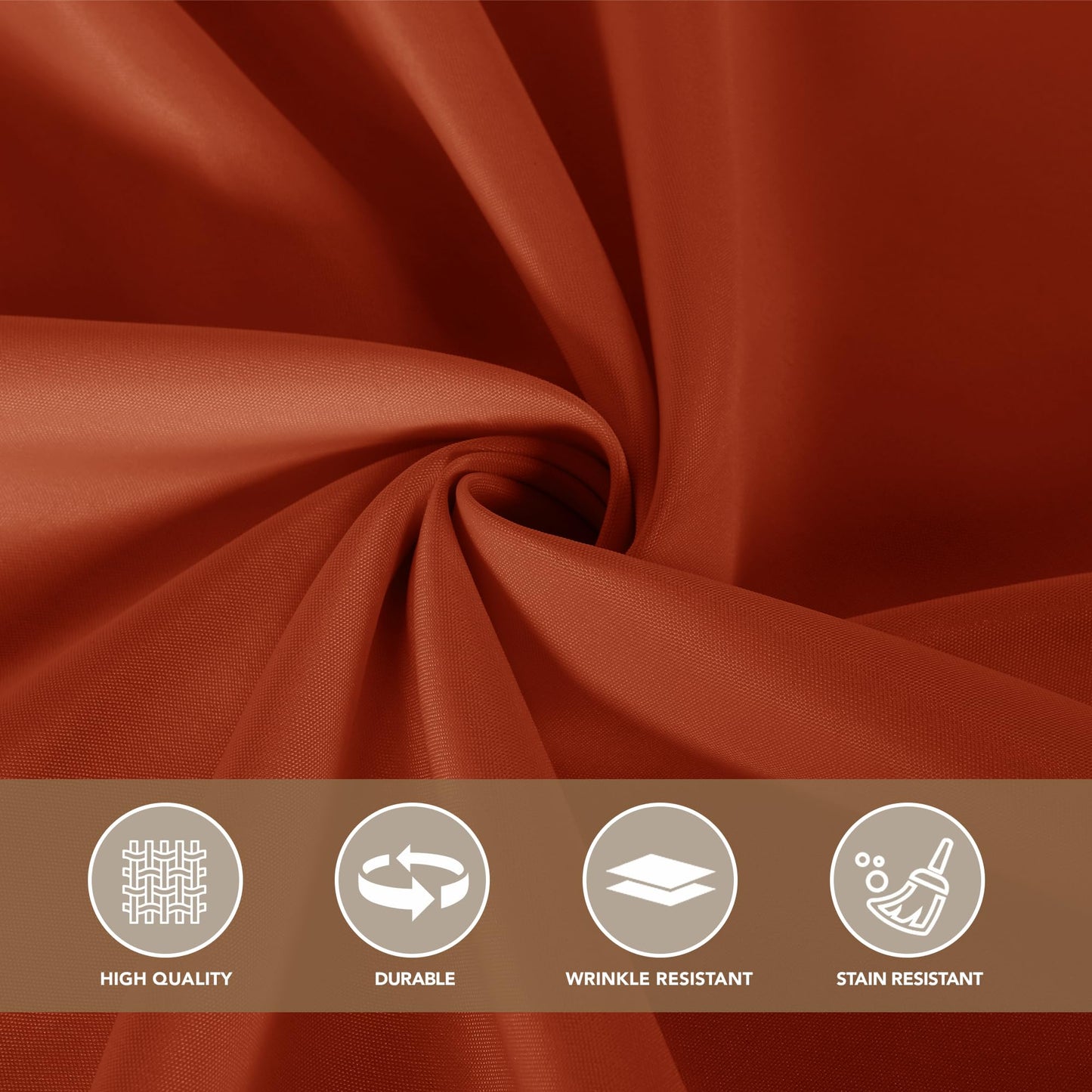 sancua Thanksgiving Tablecloths for 6 Foot Rectangle Tables, 6 Pack Burnt Orange - Washable Polyester Fabric Fall Table Cloth for Holiday Party, Birthday, Banquet Reception, 54x108 Inch Rust