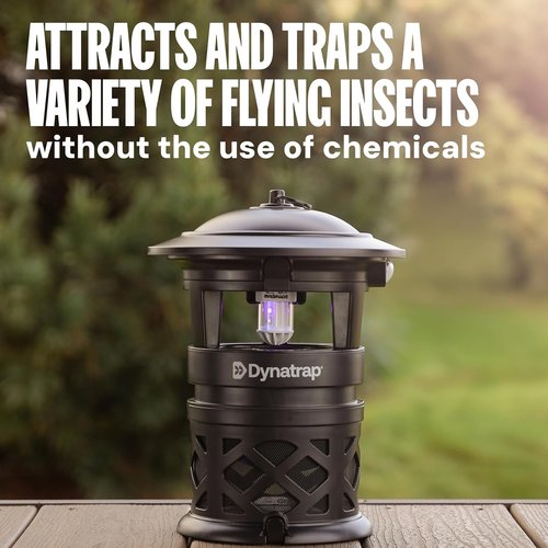 Dynatrap DT2030SR Outdoor Fly Trap - Effective Mosquito & Insect Killer for 1 Acre - Black Design