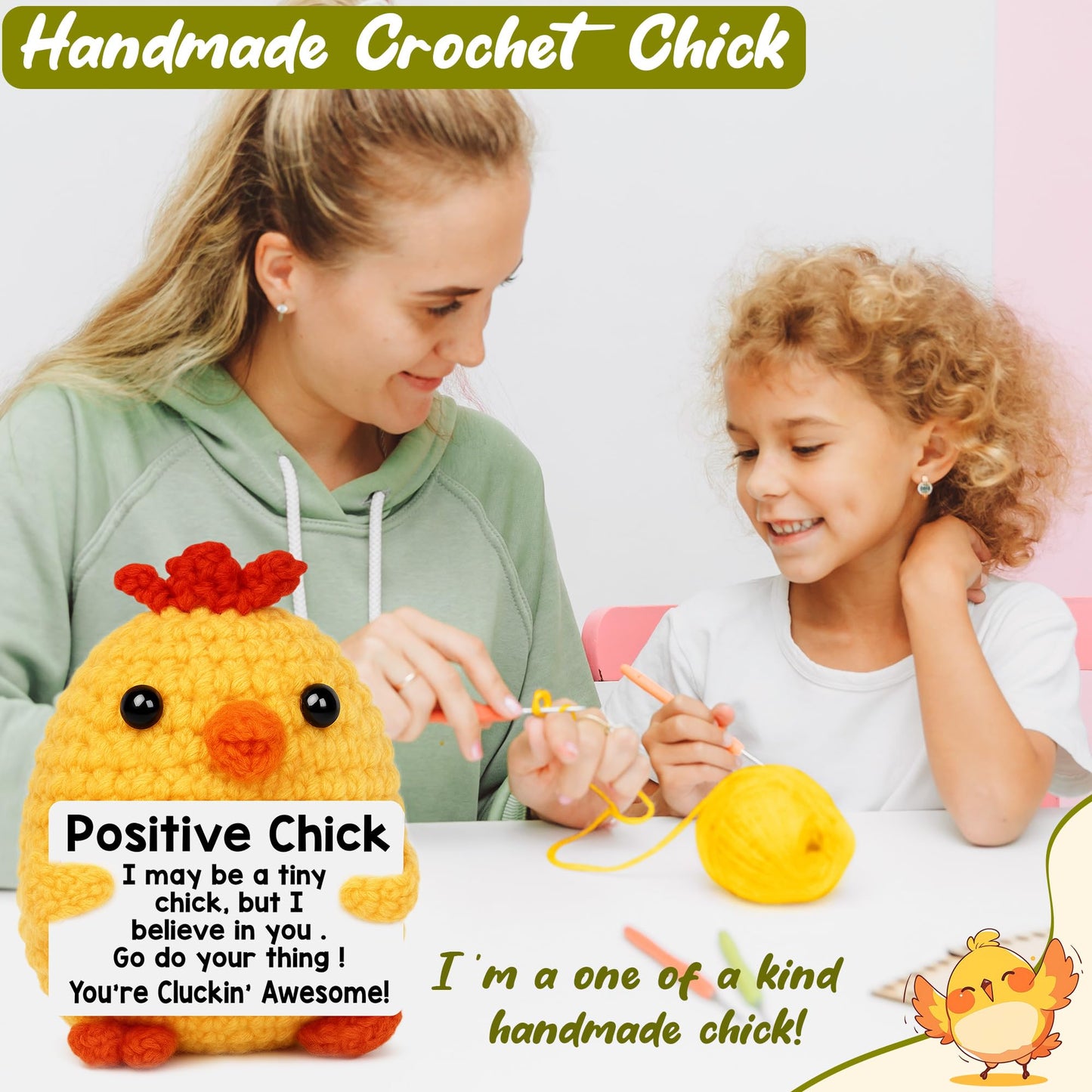 Mini Chicken Mothers Day Birthday Gifts for Women 2026 Graduation Gift for Him Her College High School Teens Girl Boy Gifts Teacher Appreciation Gift Positive Crochet Animals Emotional Chick Support