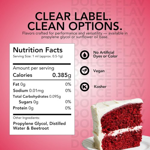 Dolce Flav Natural Red Food Coloring - Vivid Plant-Based Beet Dye | 2 oz Water-Soluble Liquid for Baking & Drinks | No Artificial Dyes, Kosher, Made in USA