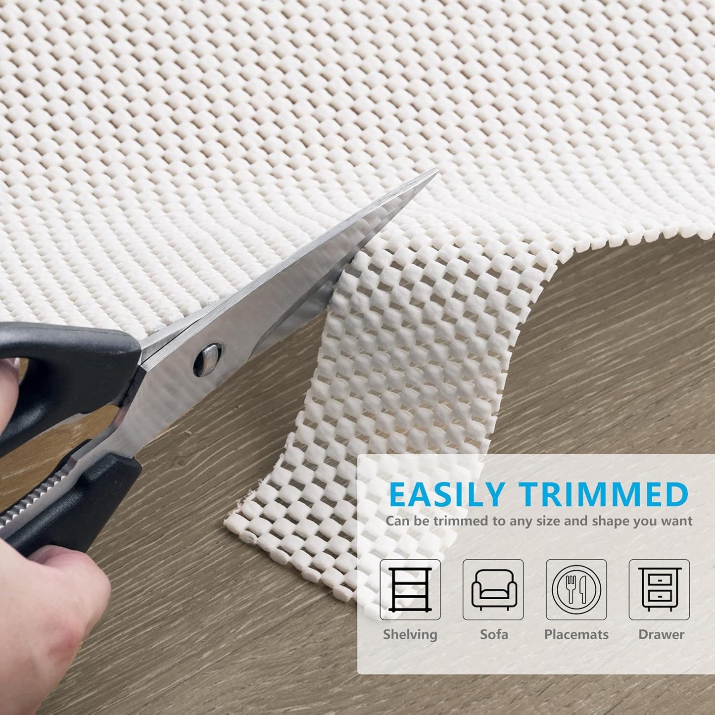 Non-Slip Rug Pads by Non Skid - Extra Thick 2x3 Feet Gripper for Hardwood Floors | Safe & Secure