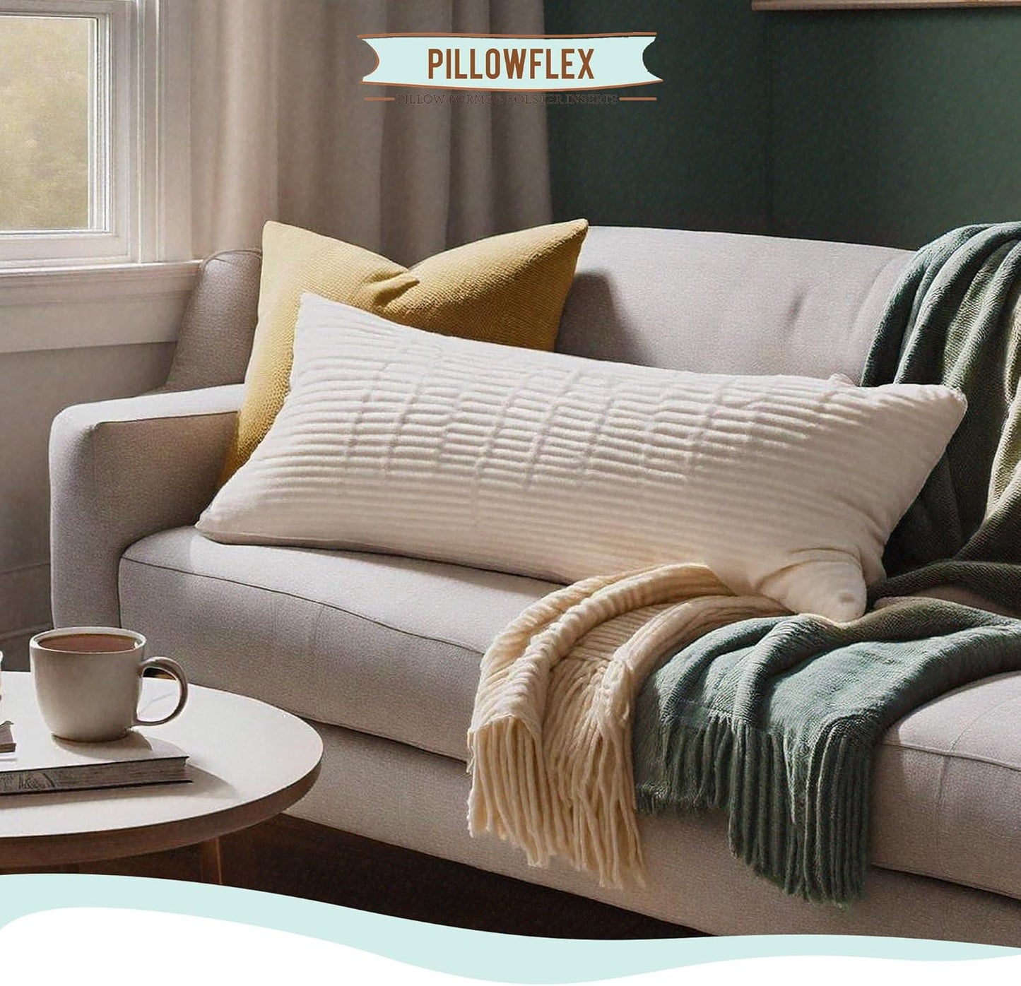 Pillowflex Synthetic Down Pillow Insert - Ultra Soft 14x36 Down Alternative Body Pillow for Comfort