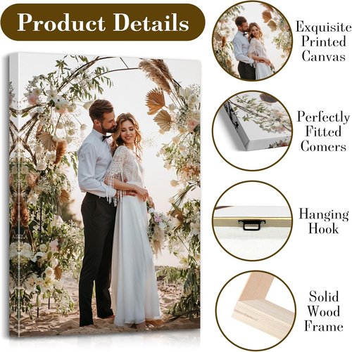 Custom Canvas Prints - Personalized Photo Wall Art for Weddings, Family, and Home Decor | 8x8 Wrapped Frame