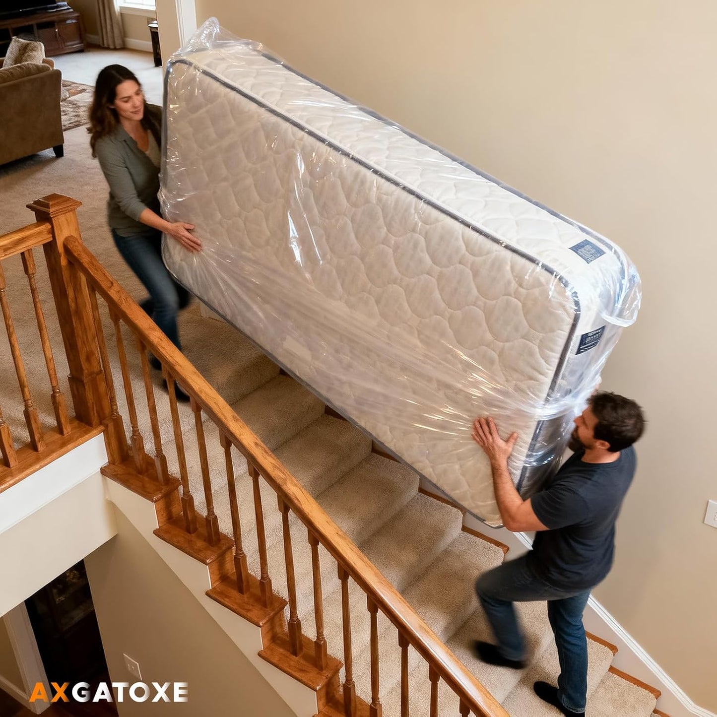 Skiennix Plastic Mattress Bag - Waterproof Protector for Moving Supplies | Twin Size (4MIL)