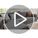 HOMERILLA 2-Piece Sectional Couch Cover XL Dark Grey for L-Shape Sofa