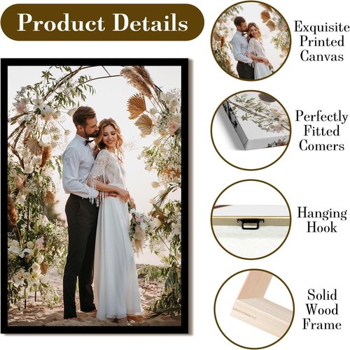 Custom Canvas Prints with Your Photos - Personalized Pictures Print, Customized Photo Gifts, Wall Art Canvas Printing for Wedding, Family, Baby, Pets, Home Office Decor, Floating Frame 30x20