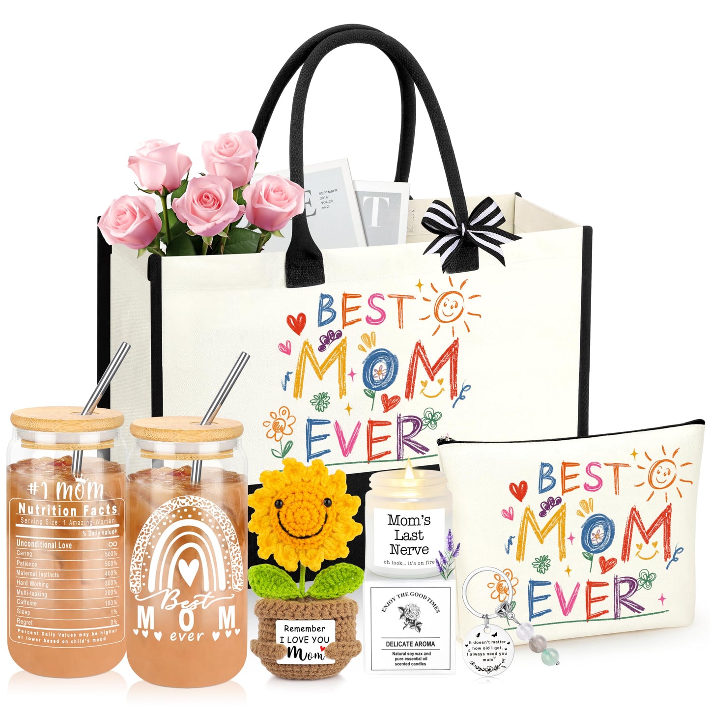 DOGMEM Mothers Day Gifts, Mom Birthday Gift Ideas Basket for Moms Mama Mother from Daughter Son Child, Mothers Day Gifts for Mom, New Moms Gift