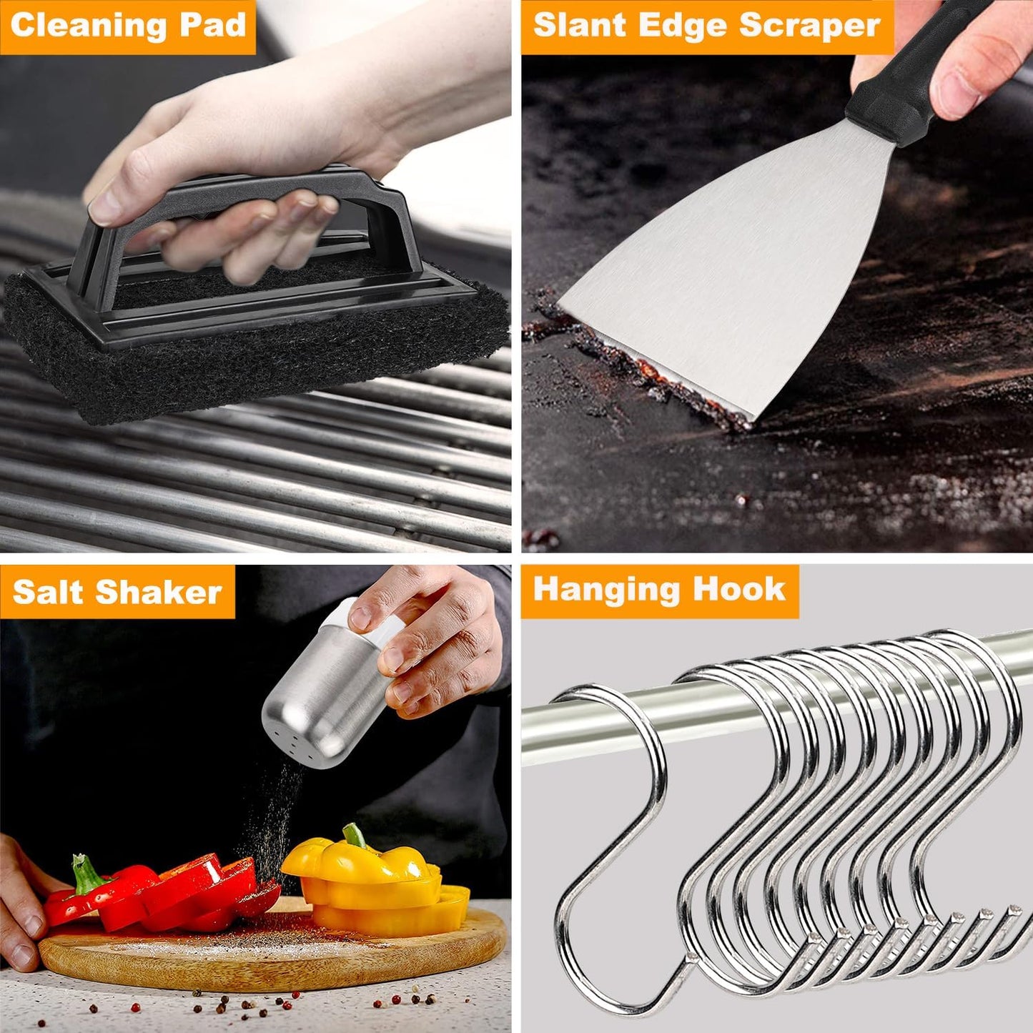 POLIGO 28PCS Griddle Accessories Kit - Premium Flat Top Grill Set for Camp Chef | Includes Spatulas, Basting Cover & Scraper
