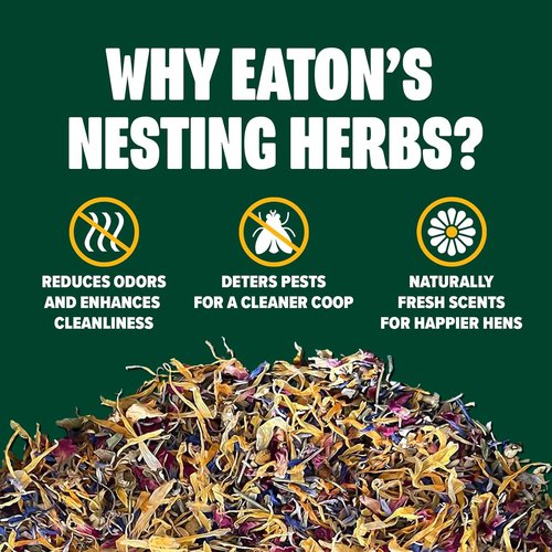 Eaton Premium Nesting Herbs - Aromatic Blend for Chicken Coop & Nesting Boxes, Natural Pest Deterrent