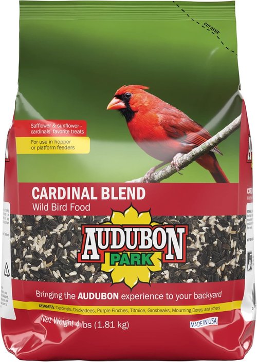 Audubon Park Cardinal Blend Wild Bird Food - Premium Cardinal Bird Seed for Feeders | 4-Pound Bag