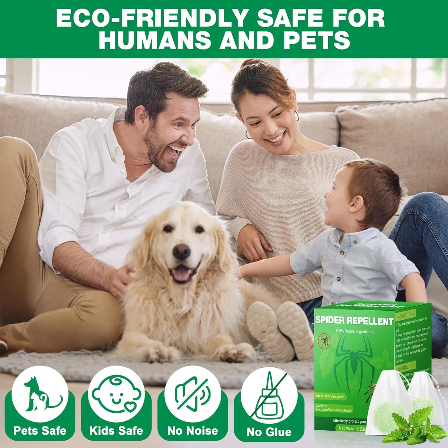 Peppermint Oil Spider Repellent - 24 Pack Eco-Friendly Balls | Safe Indoor & Outdoor Pest Control
