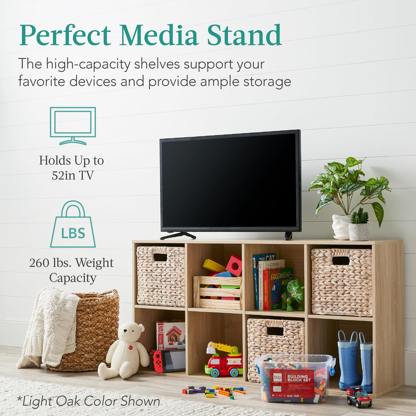 Best Choice Products 8-Cube Storage Organizer, 13.5in Shelf Opening, Bookcase, Display Shelf, Customizable w/ 2 Removable Back Panels – White