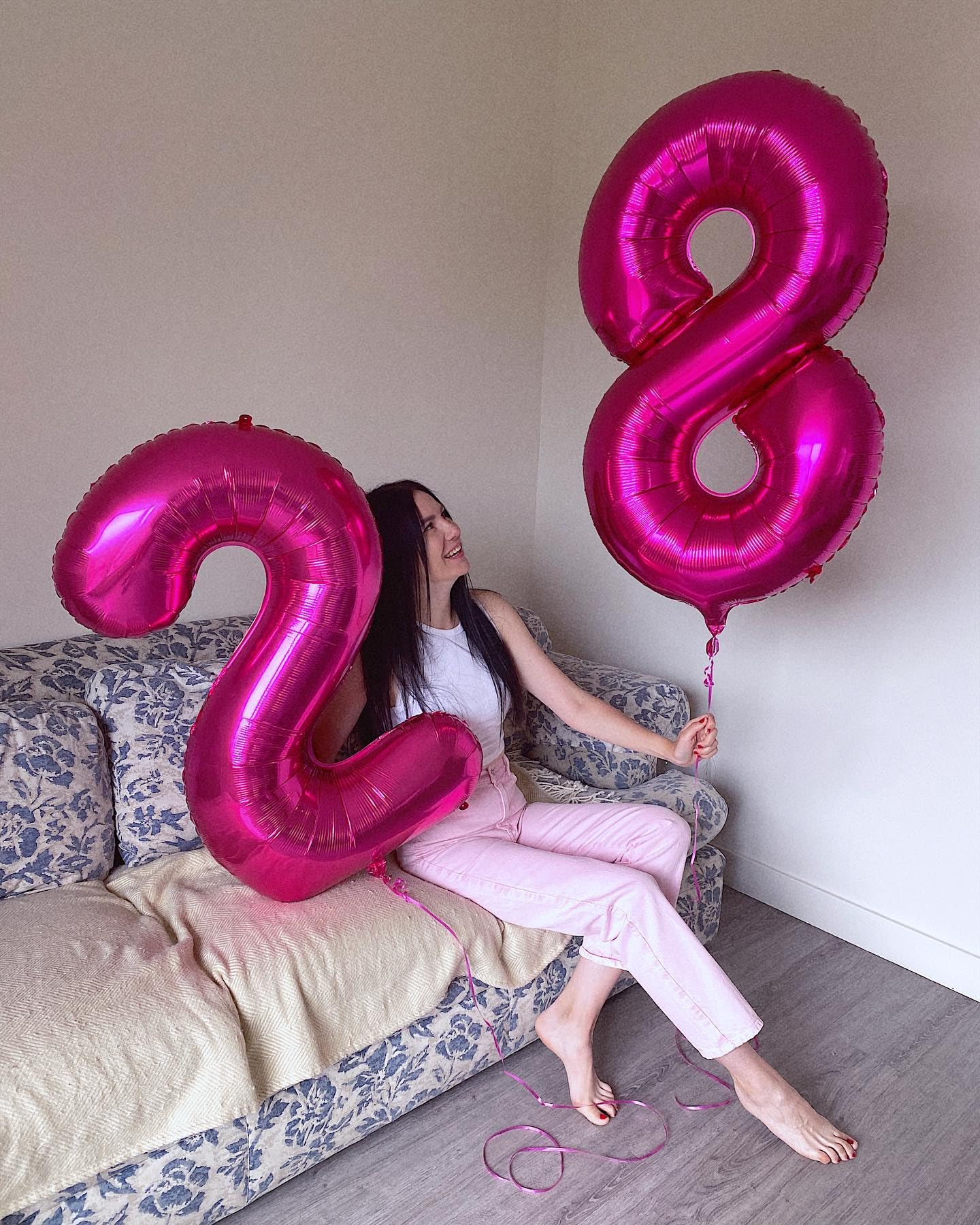 Hot Pink 8 Balloon, Number Balloons 40 Inch, 8th Birthday Decorations for Girls, Birthday Balloons, Hot Pink Party Supplies, Number 8 Balloon